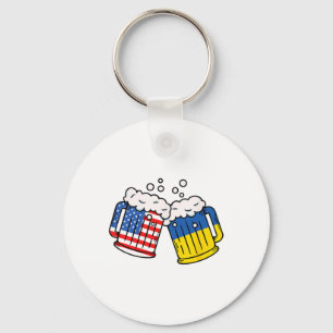 Llavero Taza de cerveza con bandera estadounidense ucrania