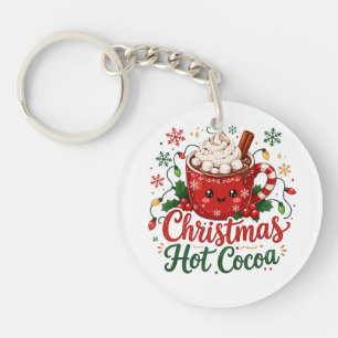 Llavero Taza de chocolate caliente de Navidad linda