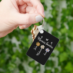 Llavero Taza de nombres de flores de nacimiento personaliz