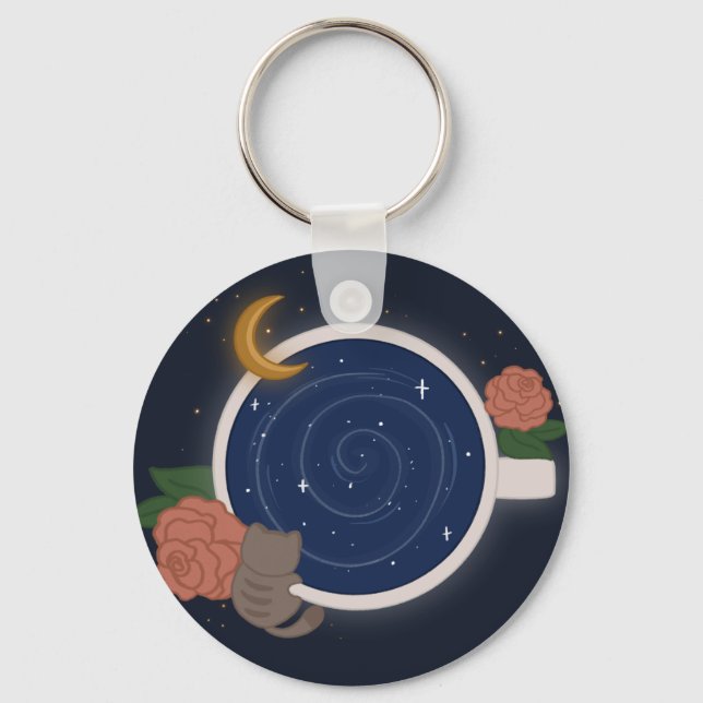 Llavero Taza de té Celeste (Anverso)