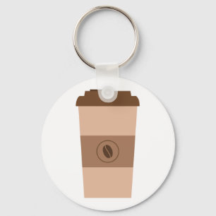 Llavero Taza Simple de Granos de Café