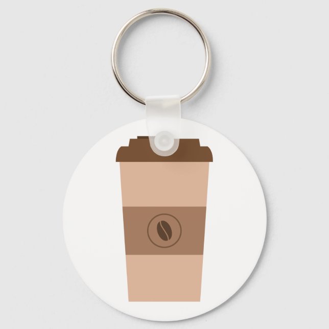Llavero Taza Simple de Granos de Café (Anverso)