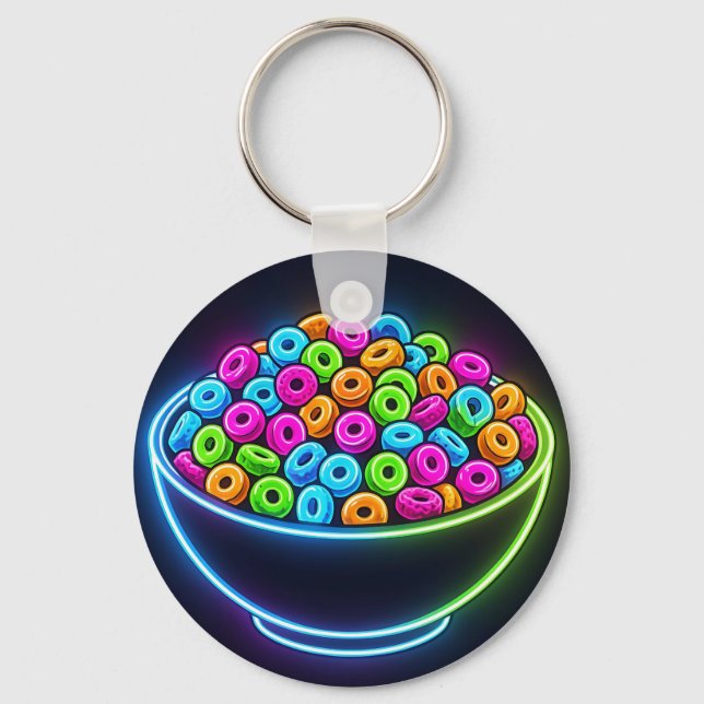 Llavero Tazón de cereal con brillo de neón (Anverso)