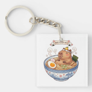 Llavero Tazón de Ramen de Capybara Adorable Japonés Kawaii