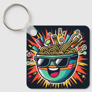 Llavero Tazón de ramen de dibujos animados de fideos lindo