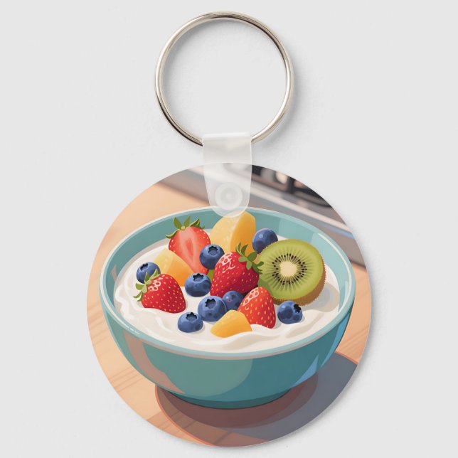 Llavero Tazón de yogur de frutas frescas (Anverso)