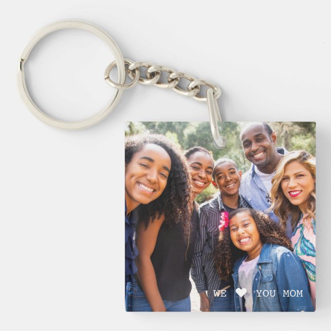 Llavero "Te amamos, mamá" personalizado (Frente)