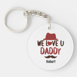 Llavero Te amamos papá diseño divertido 
