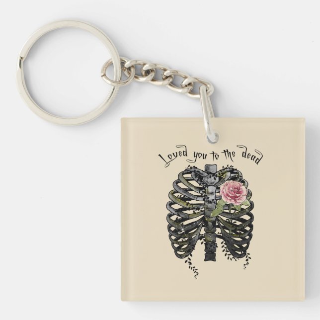 Llavero Te amé a los muertos - Jaula gótica de costillas (Frente)