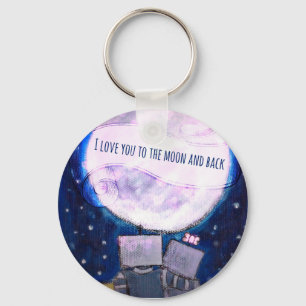 Llavero Te Amo A La Luna Y A Los Robots