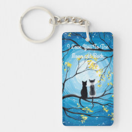 Llavero Te amo a la luna y al gato