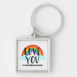 Llavero Te amo al arcoiris y a la espalda