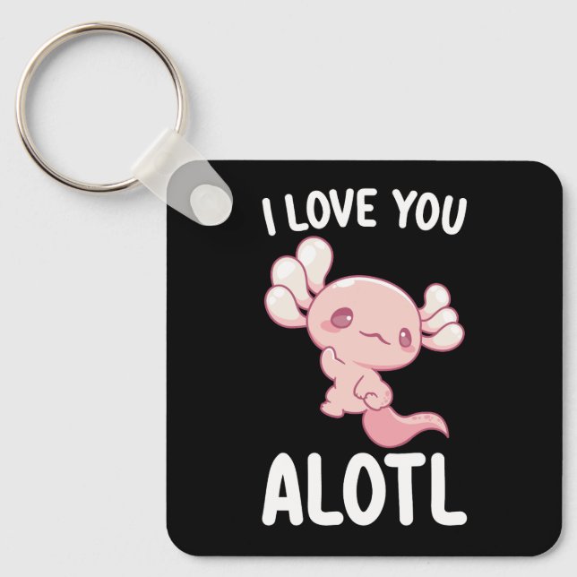 Llavero Te Amo Alotl Axolotl El día de San Valentín (Anverso)