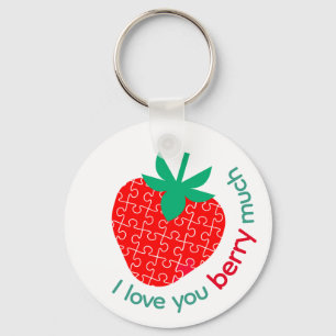 Llavero Te Amo Berry Mucho Jigsaw Puzzle Strawberry