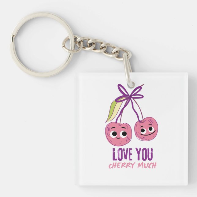 LLAVERO TE AMO CEREZA MUCHÍSIMO (Frente)