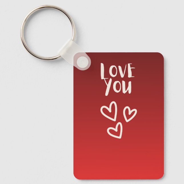 Llavero Te amo con Corazones (Anverso)