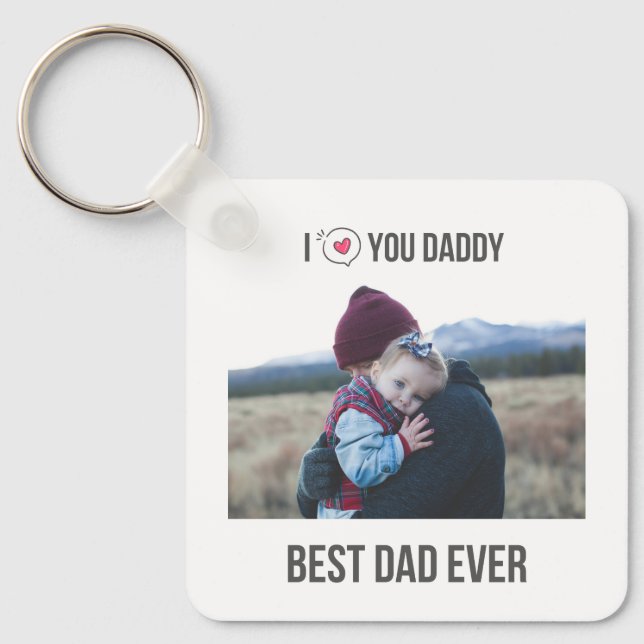 LLAVERO TE AMO DADDY KEYCHAIN 2 PERSONALIZADO DE FOTOS (Anverso)
