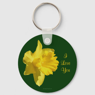 Llavero Te Amo Daffodil Flower Photo Keychain