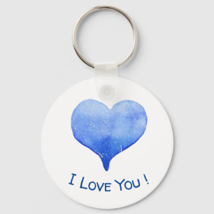 Llavero Te Amo El día de San Valentín Cute Blue Heart