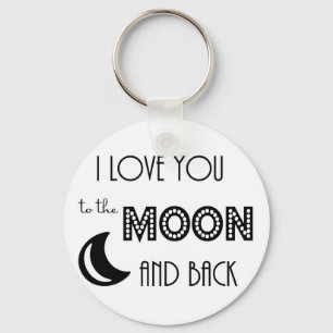 Llavero te amo hasta la luna y de vuelta negro blanco