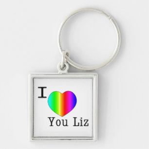 Llavero Te amo Liz-Arco iris