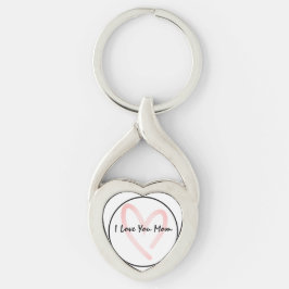 Llavero Te Amo Mamá Corazón Keychain