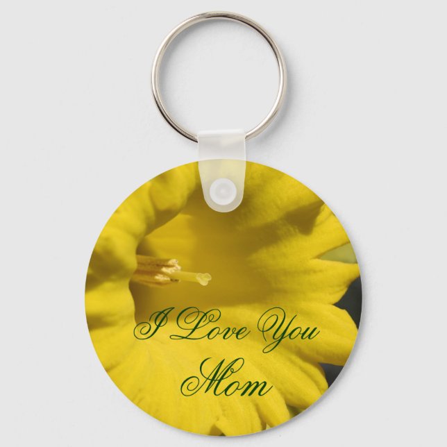 Llavero Te Amo Mamá Flor de Narciso (Anverso)