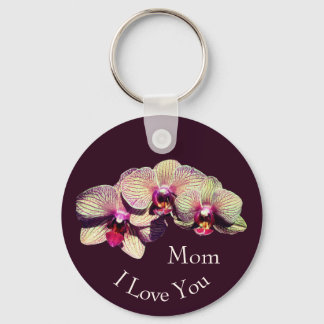 Llavero Te Amo Mamá Flores de Orquídeas Elegantes