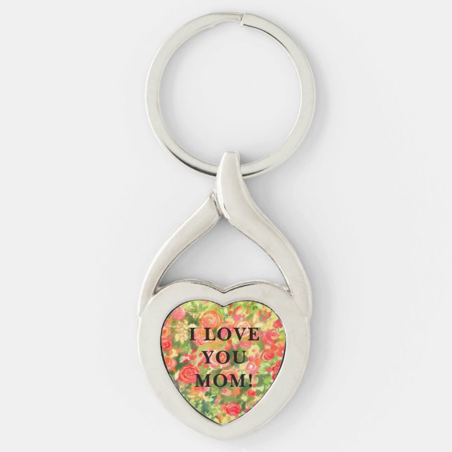 Llavero TE AMO MAMÁ, Keychain de las flores (Anverso)