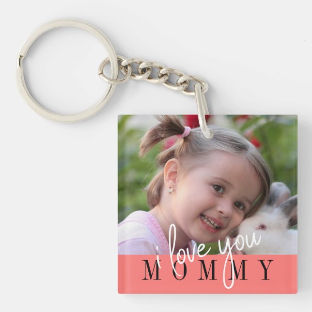 Llavero Te amo, mamá Personalizado. (Frente)