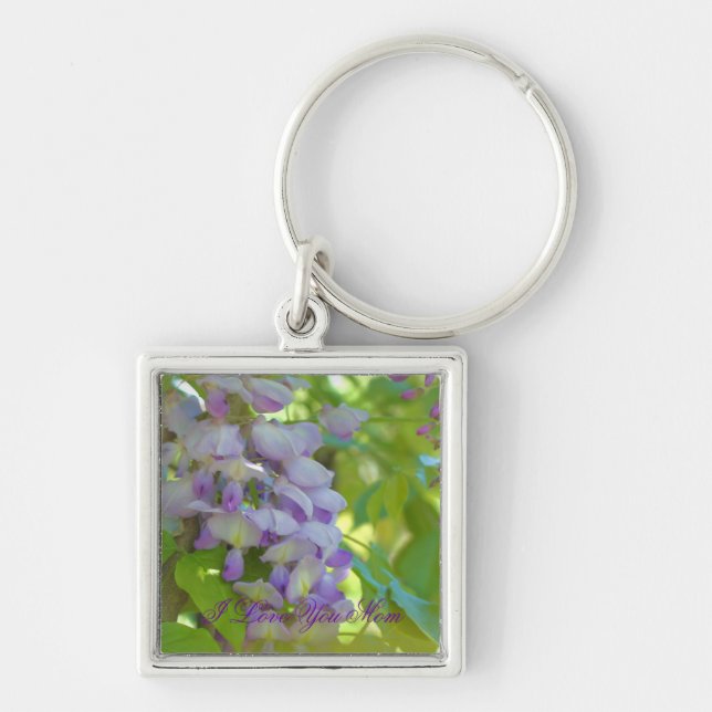 Llavero Te Amo Mamá Wisteria Flor Keychain (Frente)