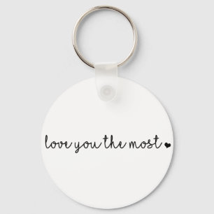 Llavero te amo más con corazón simple moderno