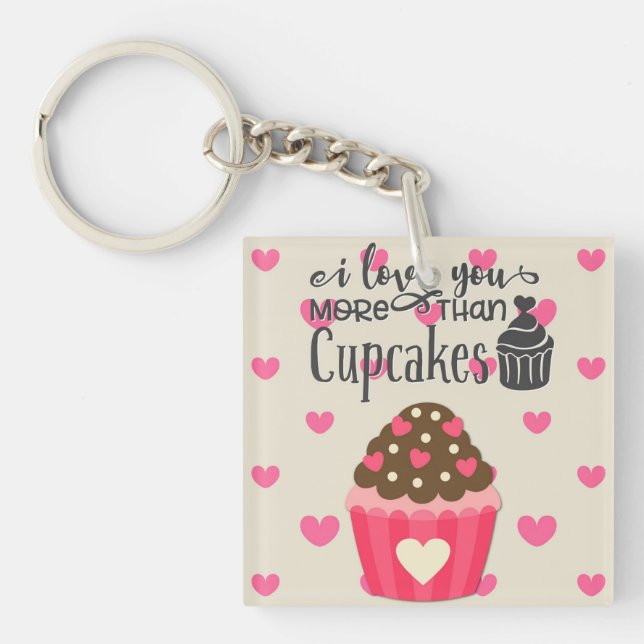 Llavero Te Amo Más Que La Cadena De Claves De Cupcakes (Frente)