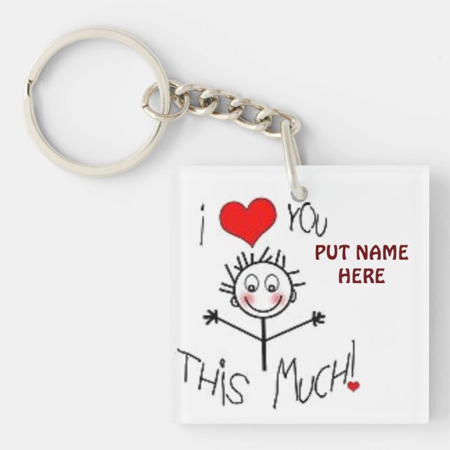 LLAVERO **TE AMO MUCHO (INSERTE NOMBRE)** KEYCHAIN (Frente)