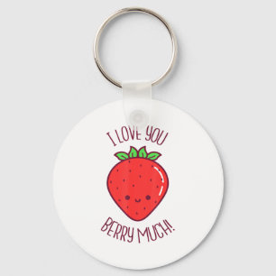 Llavero Te Amo Mucho Kawaii Fresa San Valentín