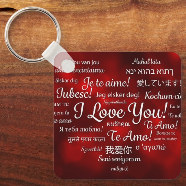 Llavero Te amo mucho keychain de idiomas (Anverso)