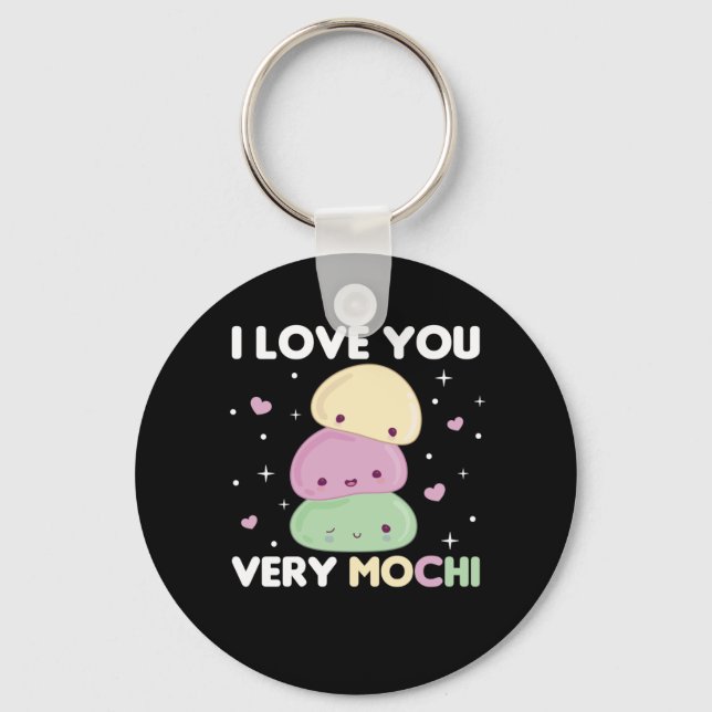 Llavero Te Amo Muy Mochi - Crema De Hielo Kawaii Mochi (Anverso)