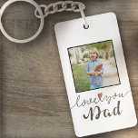 Llavero Te amo papá foto Día del Padre | Keychain<br><div class="desc">Te quiero,  papá con una sola foto y frontera negra.</div>