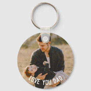Llavero Te amo papá, foto personalizada de 2 fotos