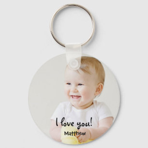 Llavero Te amo papá Personalizado Baby Photo 1er cumpleaño