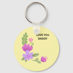 Llavero Te Amo Papá - Suave Floral Acuarela
