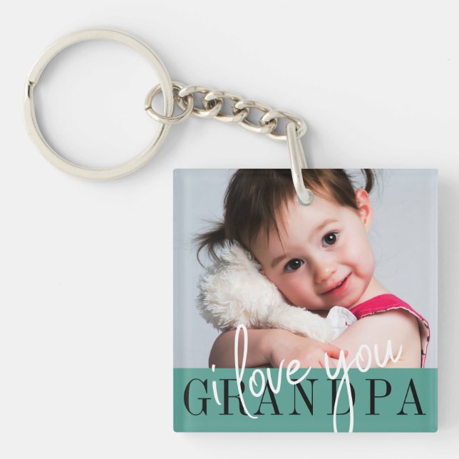 Llavero Te amo Personalizado de abuelo Keychain (Frente)
