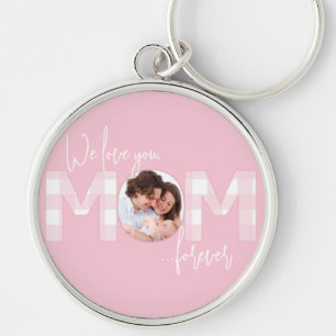 Llavero Te Amo Por Siempre Mamá Cuadro de Búfalo Rosa y Bl