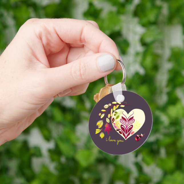 LLAVERO TE AMO RETRO BOHO HEART-SHAPE VALENTINE (Mano)