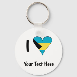 Llavero Te (Corazón Bandera de Bahamas Amor) Tu Texto