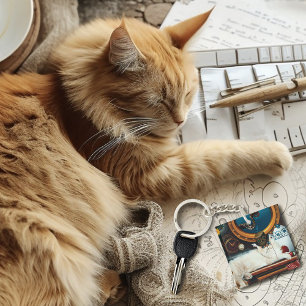 Llavero Té de gato submarino Steampunk
