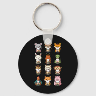 Llavero Té de leche con burbujas Boba Zodiaco chino Animal
