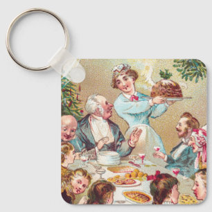 Llavero Te deseamos una Feliz Navidad - Tarjeta Vintage