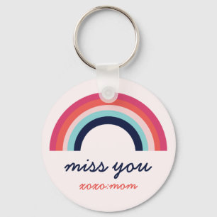 Llavero Te echo de menos el arcoiris en azul y rosa person