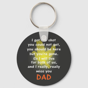 Llavero Te echo de menos el texto blanco de papá